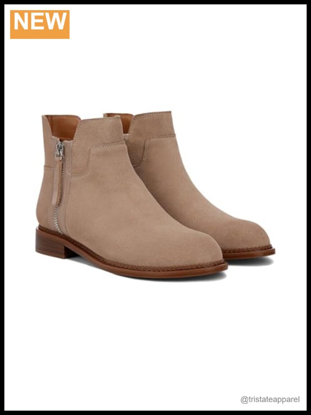 Franco Sarto Halford Suede Leather Ankle Booties Pointed Toe Block Heel Zip